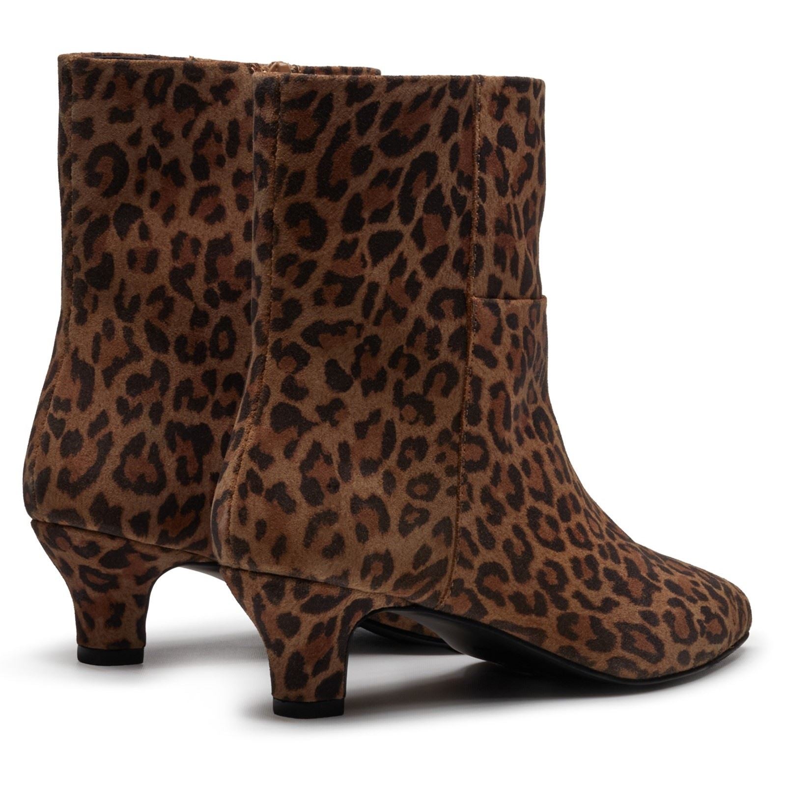 Hush Puppies Nahla Heel Leather Women's Leopard Heeled Ankle Boots