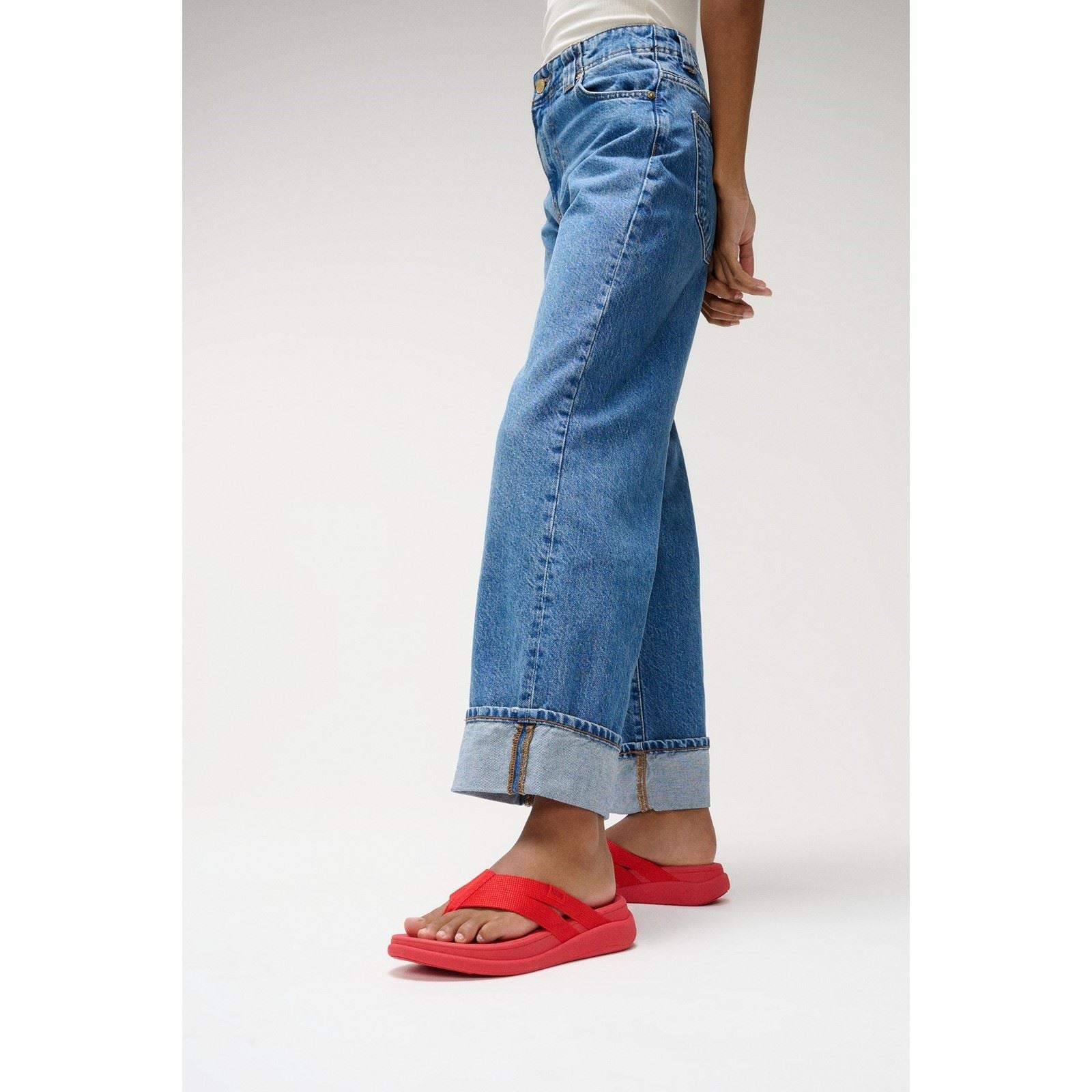 Fitflop F-Mode Go Polyester Women's Red Flip Flops