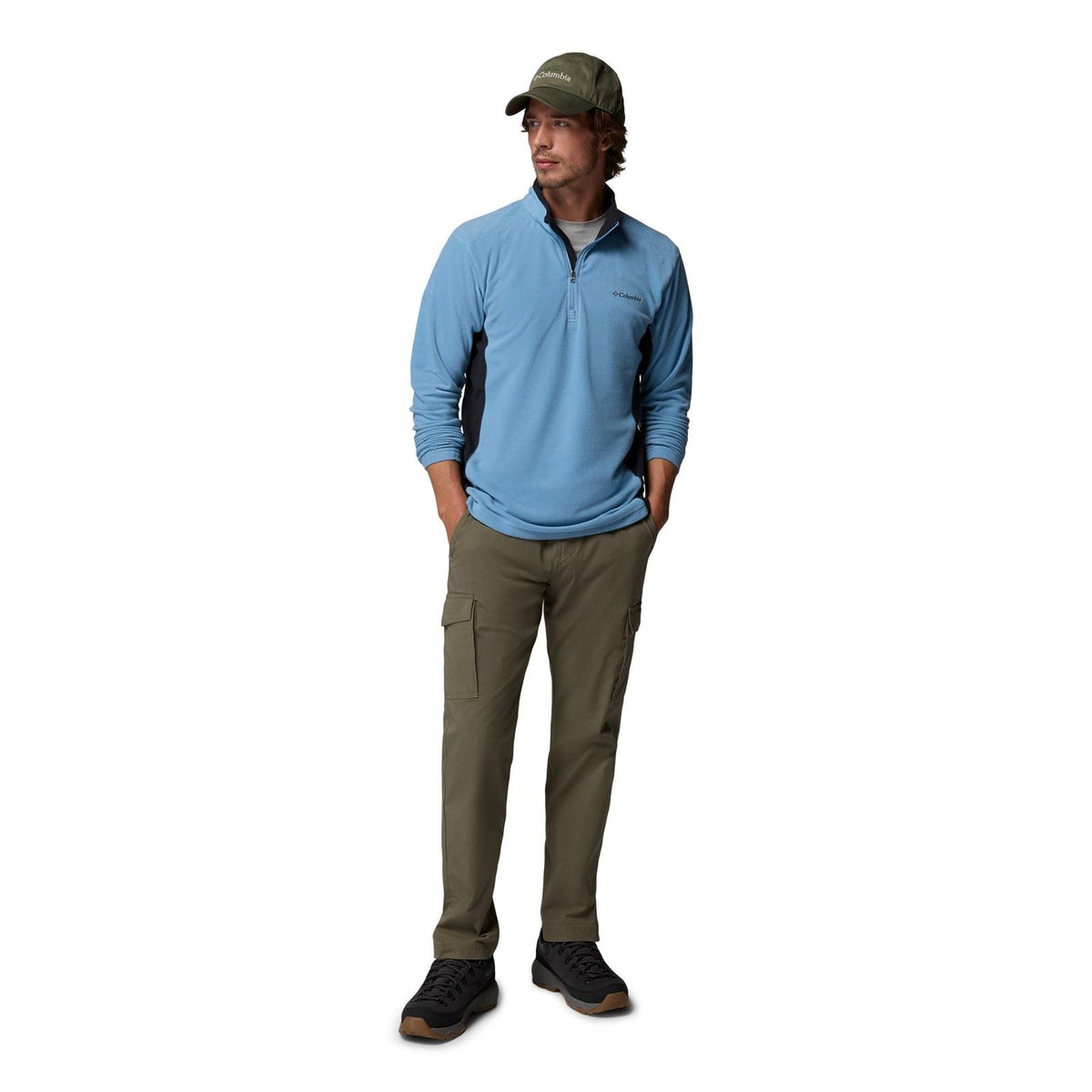 Columbia Klamath Range II Half Zip Polyester Men's Blue Fleece Pullover