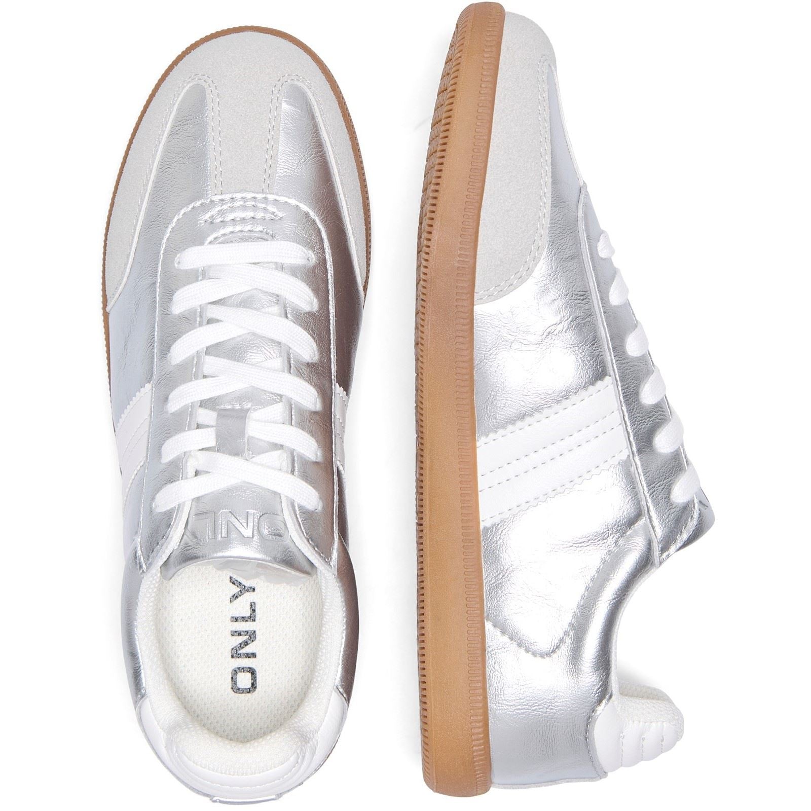ONLY Amber Synthetic Women's Silver Trainers