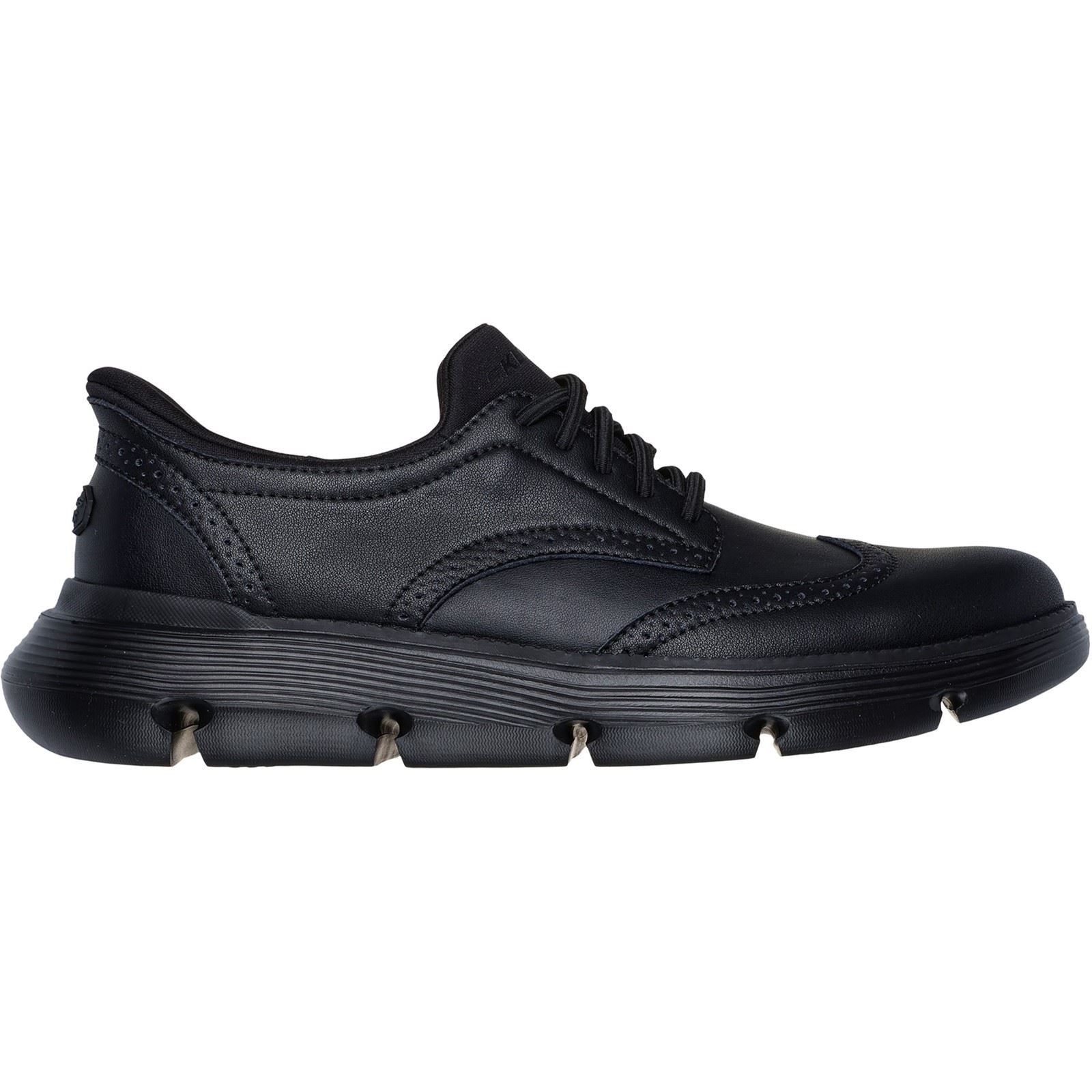 Skechers Garza Sully Leather Men's Black Lace-Up Shoes