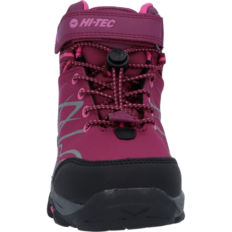 Hi-Tec Blackout Mid Synthetic Soft Shell Junior Dark Rose/Fuchsia Hiking Boots