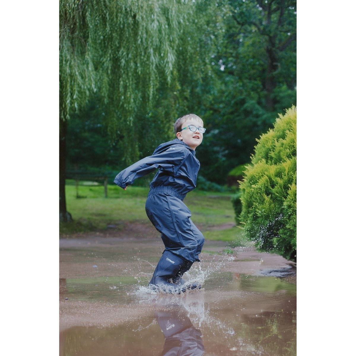 Cotswold Kids Hilly Synthetic Navy Wellington Boots
