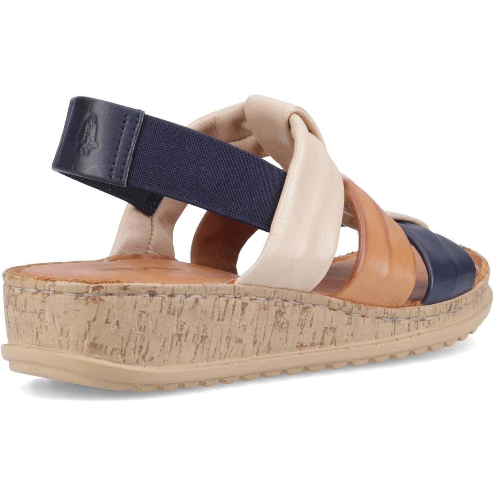Hush Puppies Eden Gladiator Leather Women's Navy Mix Sandals