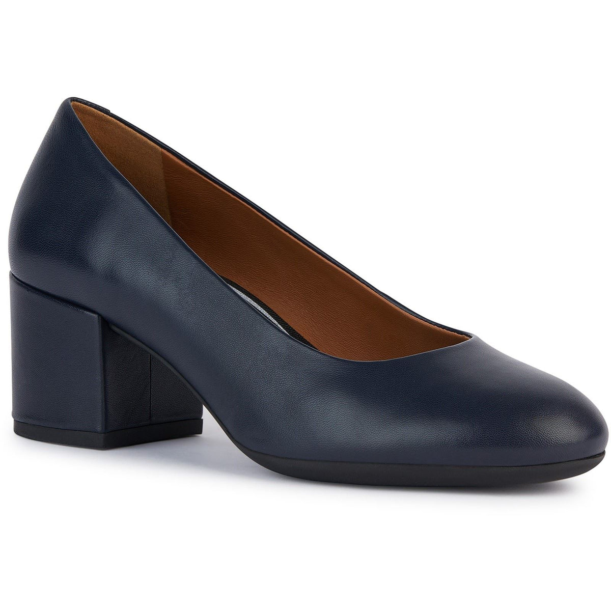 Geox D ELEANA A Leather Bovine Full Grain Women's Navy Heels
