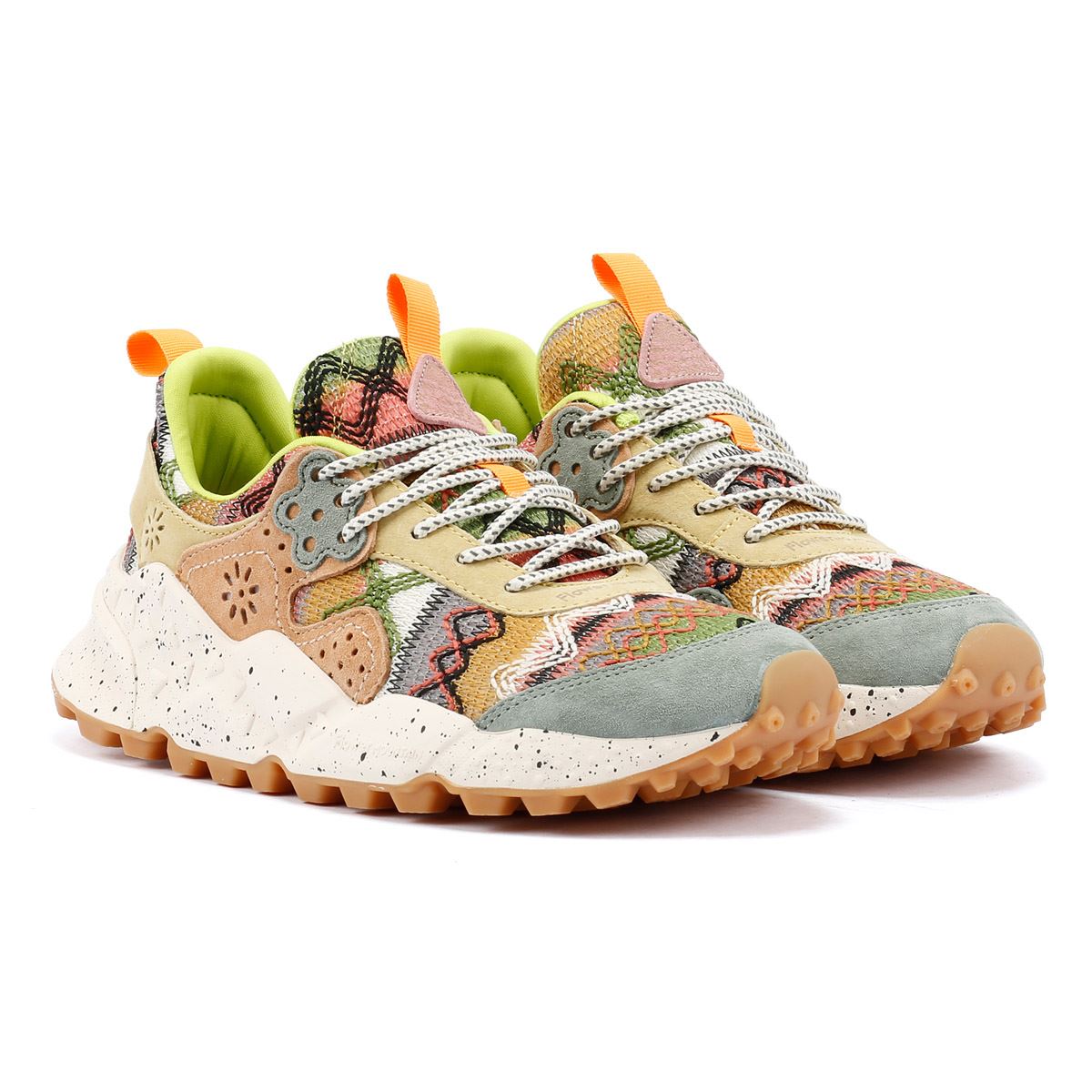 Flower Mountain Kotetsu Knit Women's Green Aztec Trainers