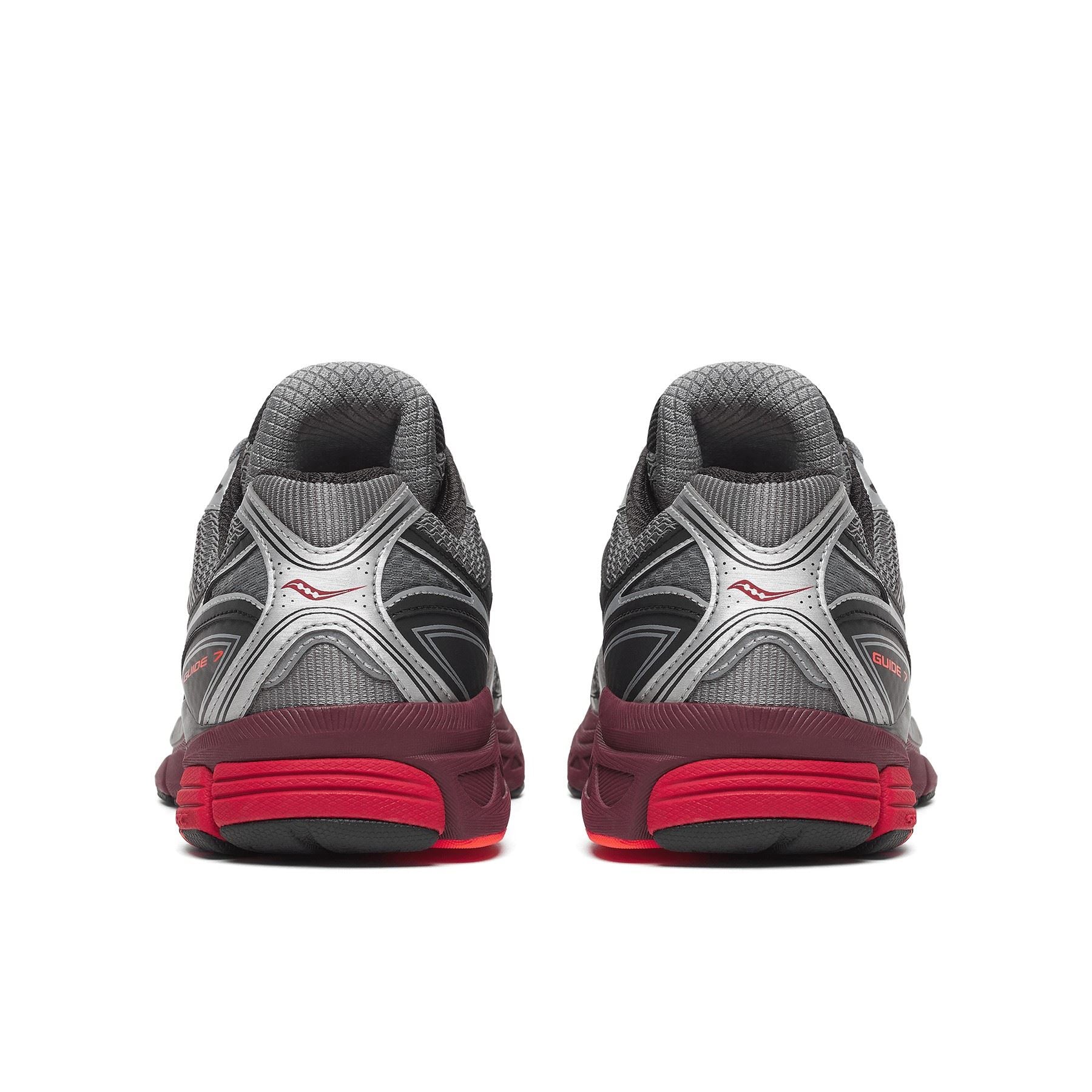 Saucony Progrid Guide 7 Silver/Maroon Trainers