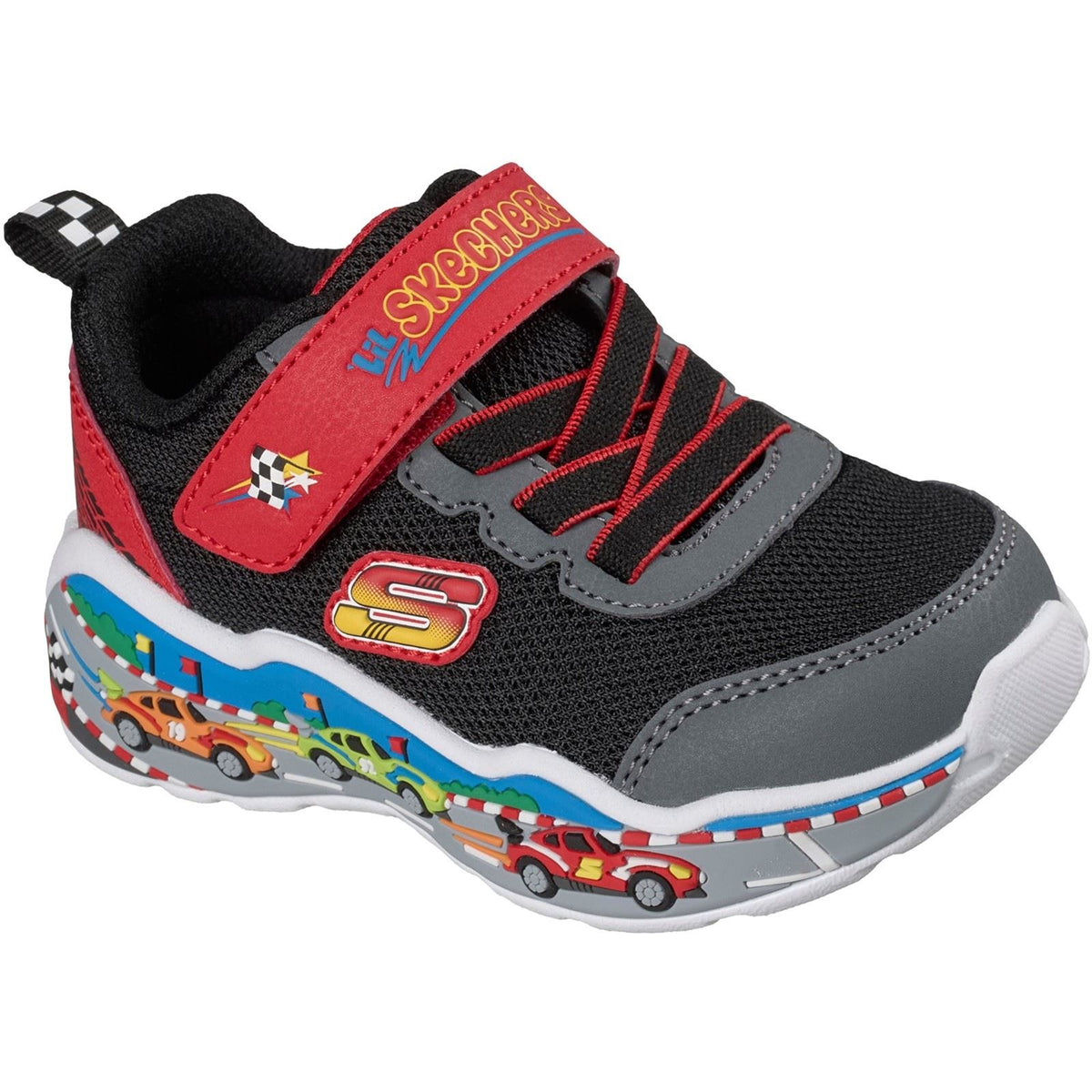 Skechers Play Scene Textile Black/Red Trainers