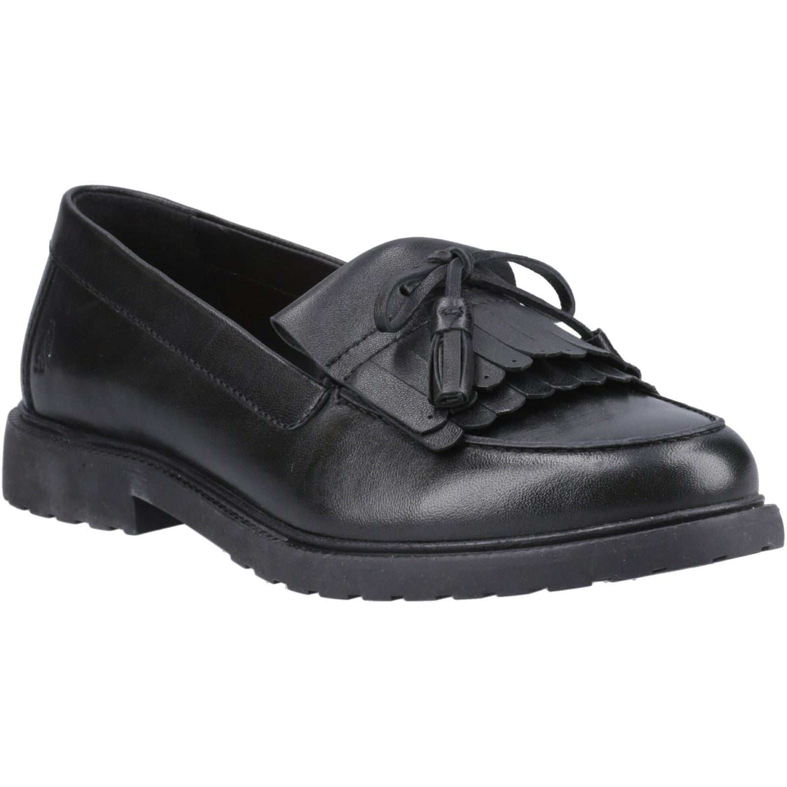 Hush Puppies Verity Kiltie Leather Women's Black Loafers