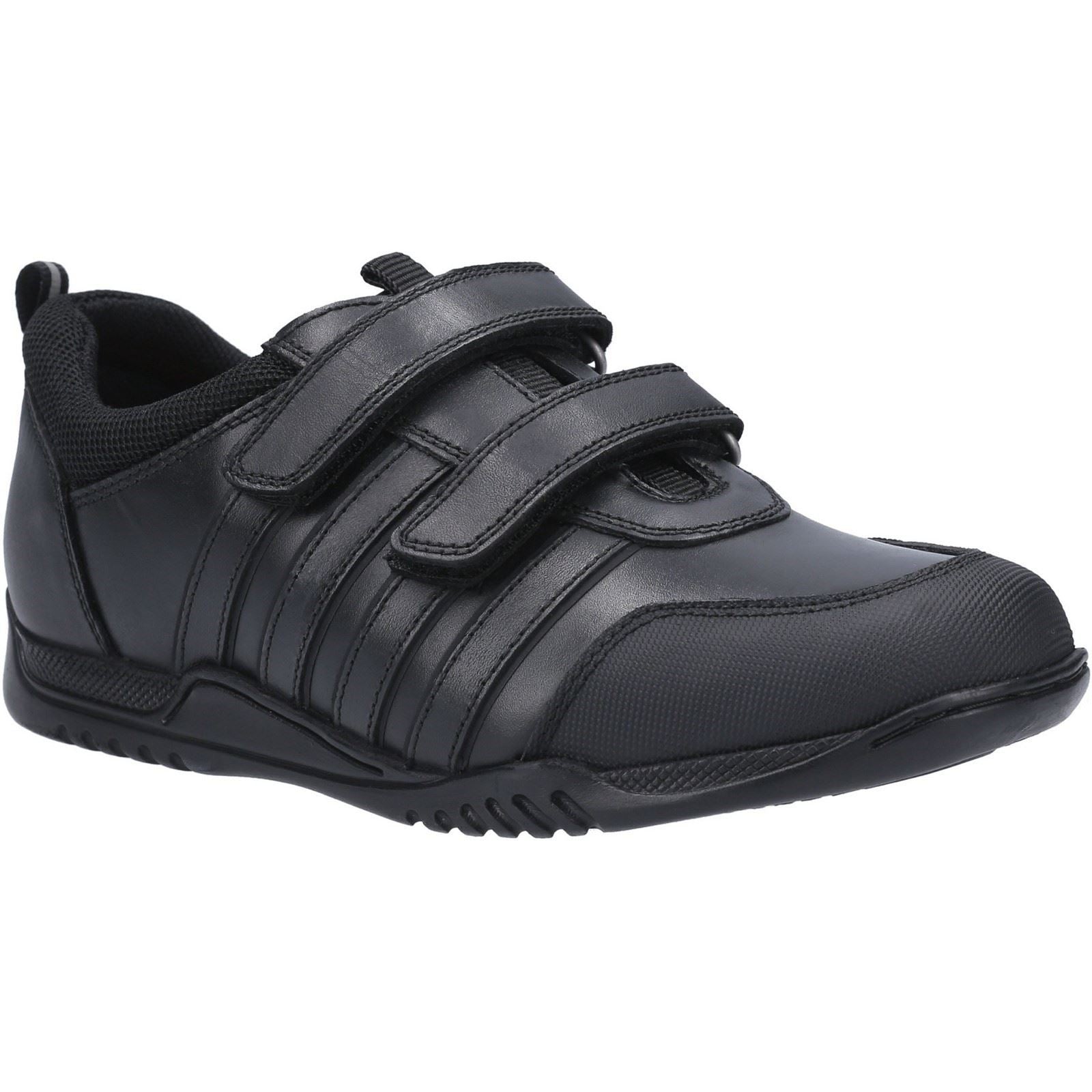 Hush Puppies Josh Youth Boy's Black Leather Shoes
