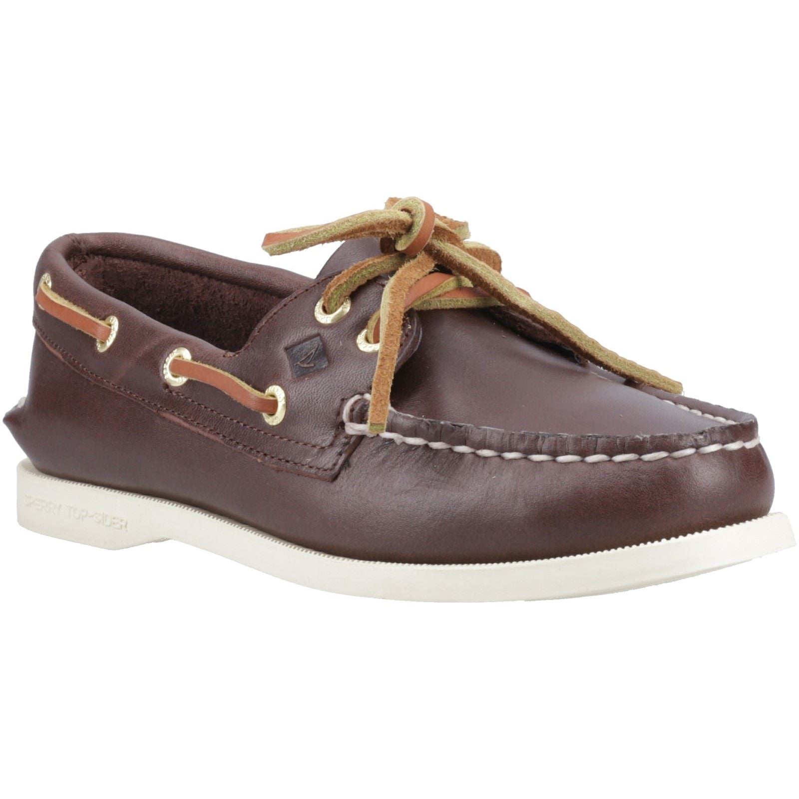 Sperry Authentic 2 Eye Leather Women's Brown Standard Boat Shoes