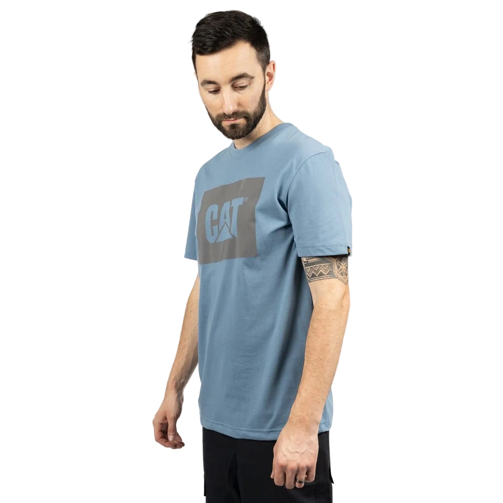 Caterpillar Graphic Cotton Men's Blue T-Shirt