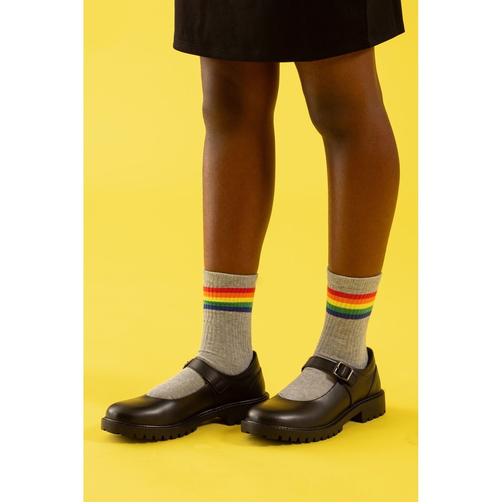Hush Puppies Aurora Leather Youth Girl's Black Shoes
