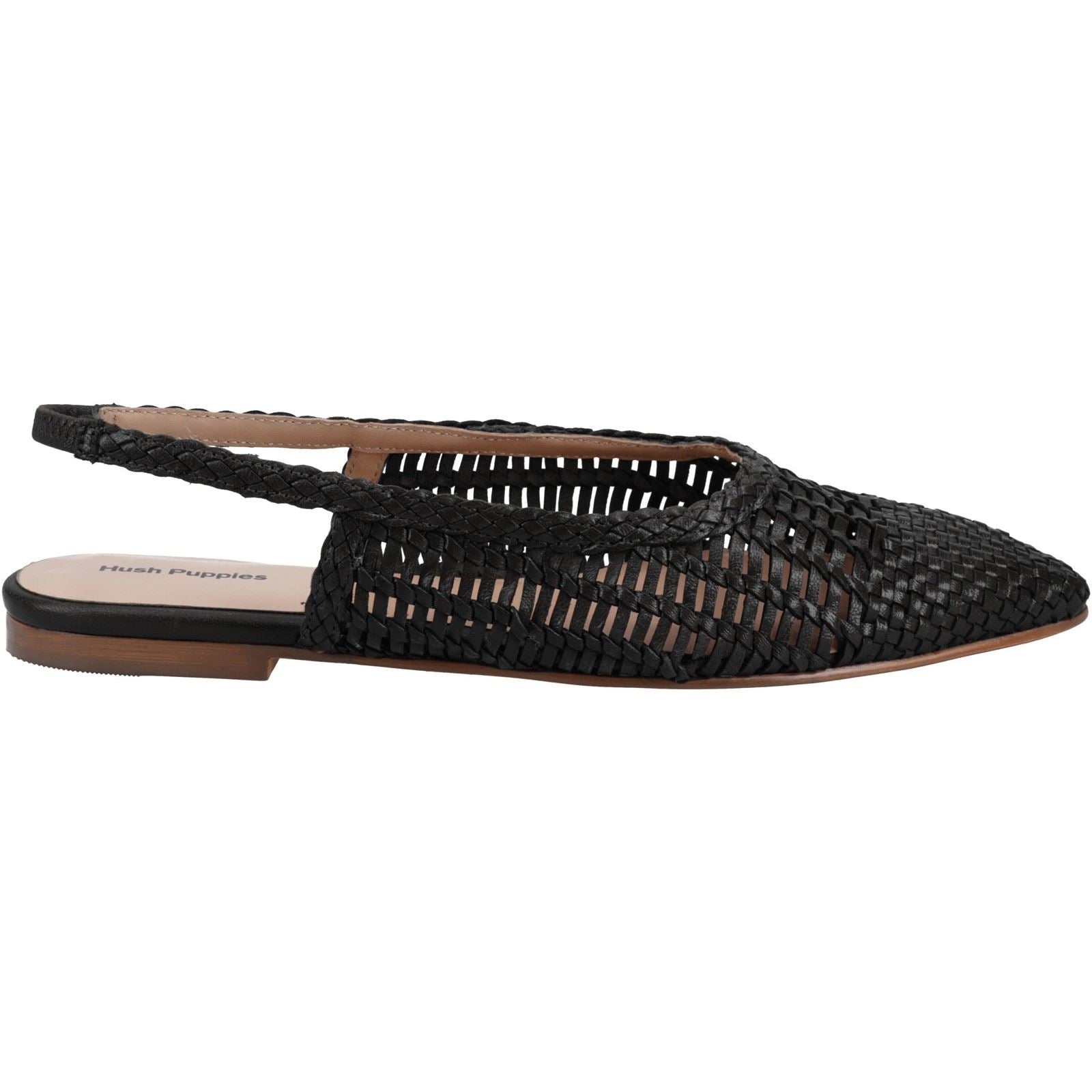 Hush Puppies Dalia Woven Leather Women's Black Flats