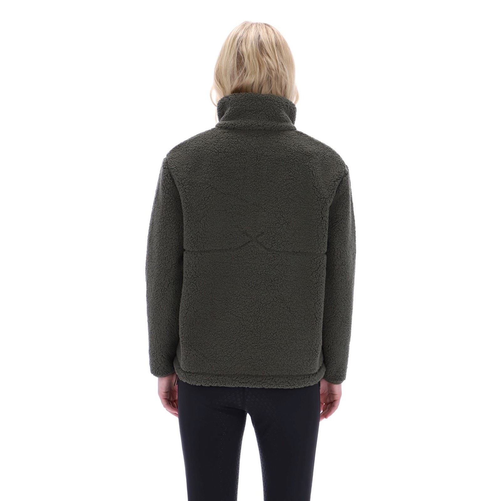 Hunter Tiorga 1/4 Zip Borg Fleece Polyester Women's Green Zip Neck Pullovers