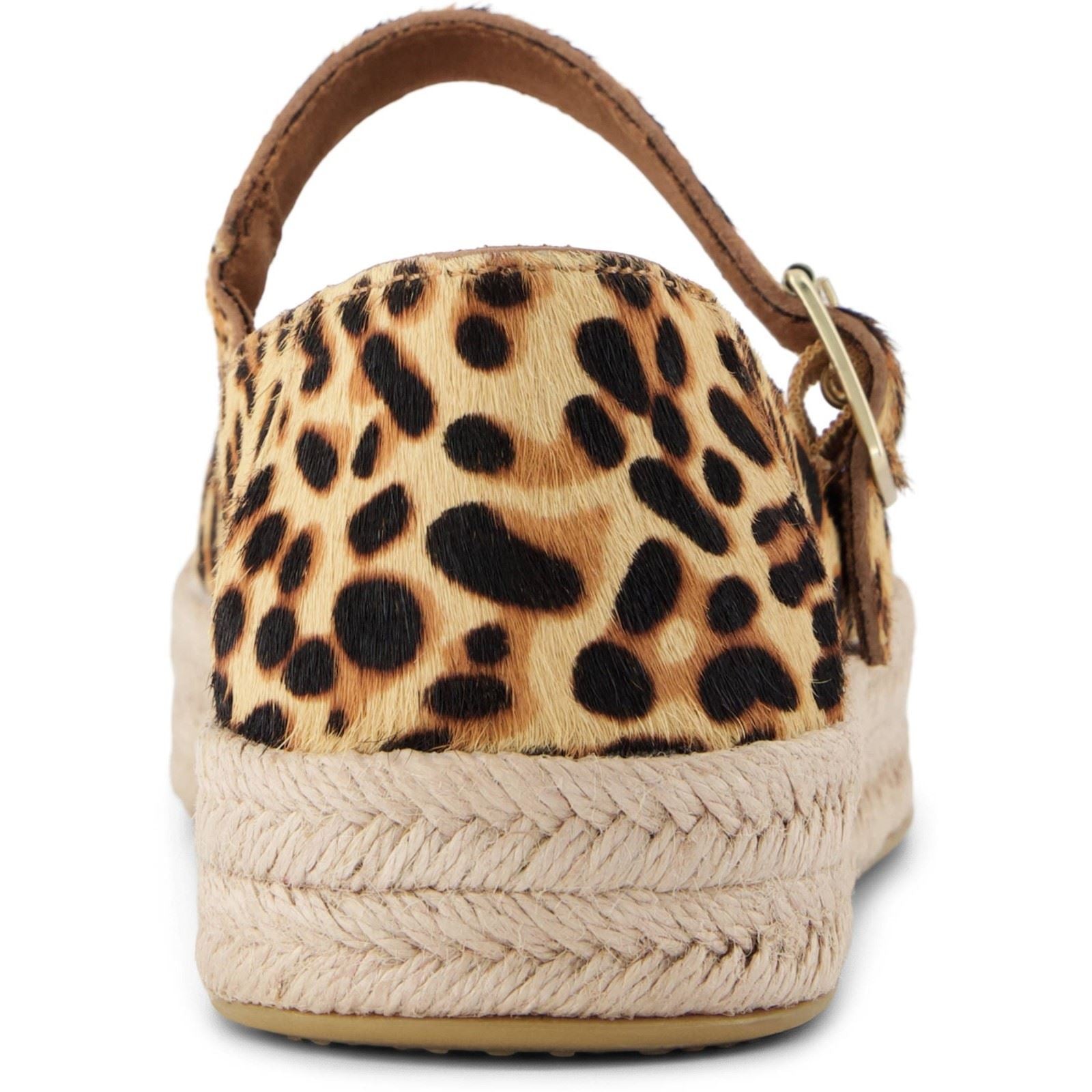 TOMS Carolina Mary Jane Leather Women's Leopard Print Espadrilles