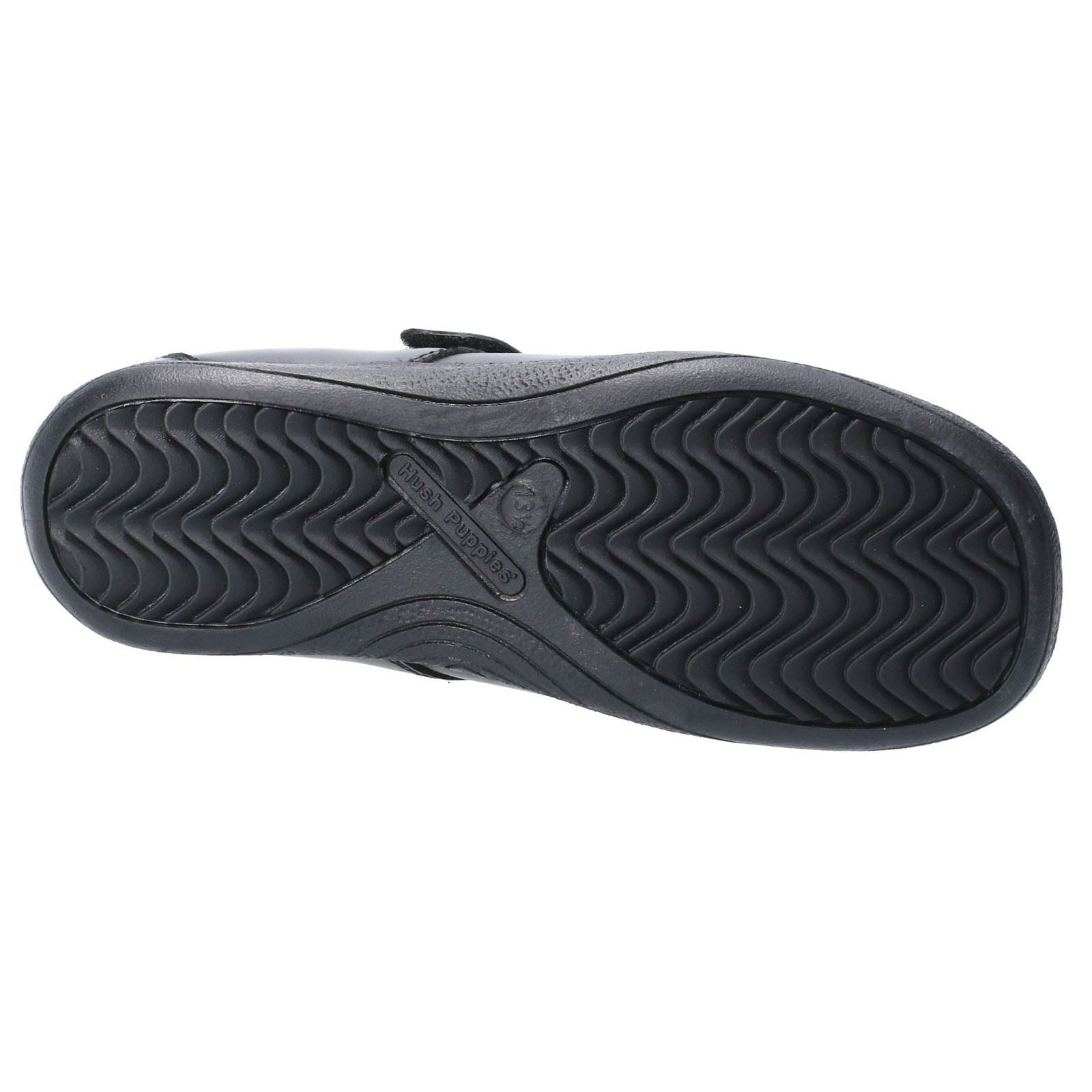 Hush Puppies Amber Junior Girls Black Leather Shoes