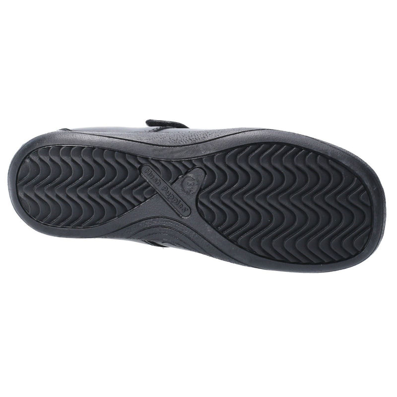 Hush Puppies Amber Junior Girls Black Leather Shoes