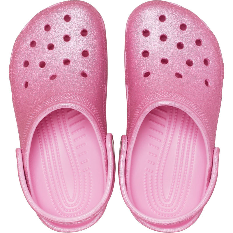 Crocs Classic Glitter Synthetic Pink Tweed Glitter Clogs