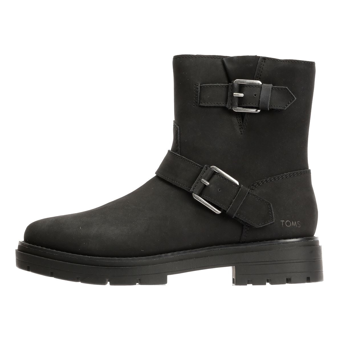 TOMS Ionie Moto Nubuck Leather Women's Black Boots