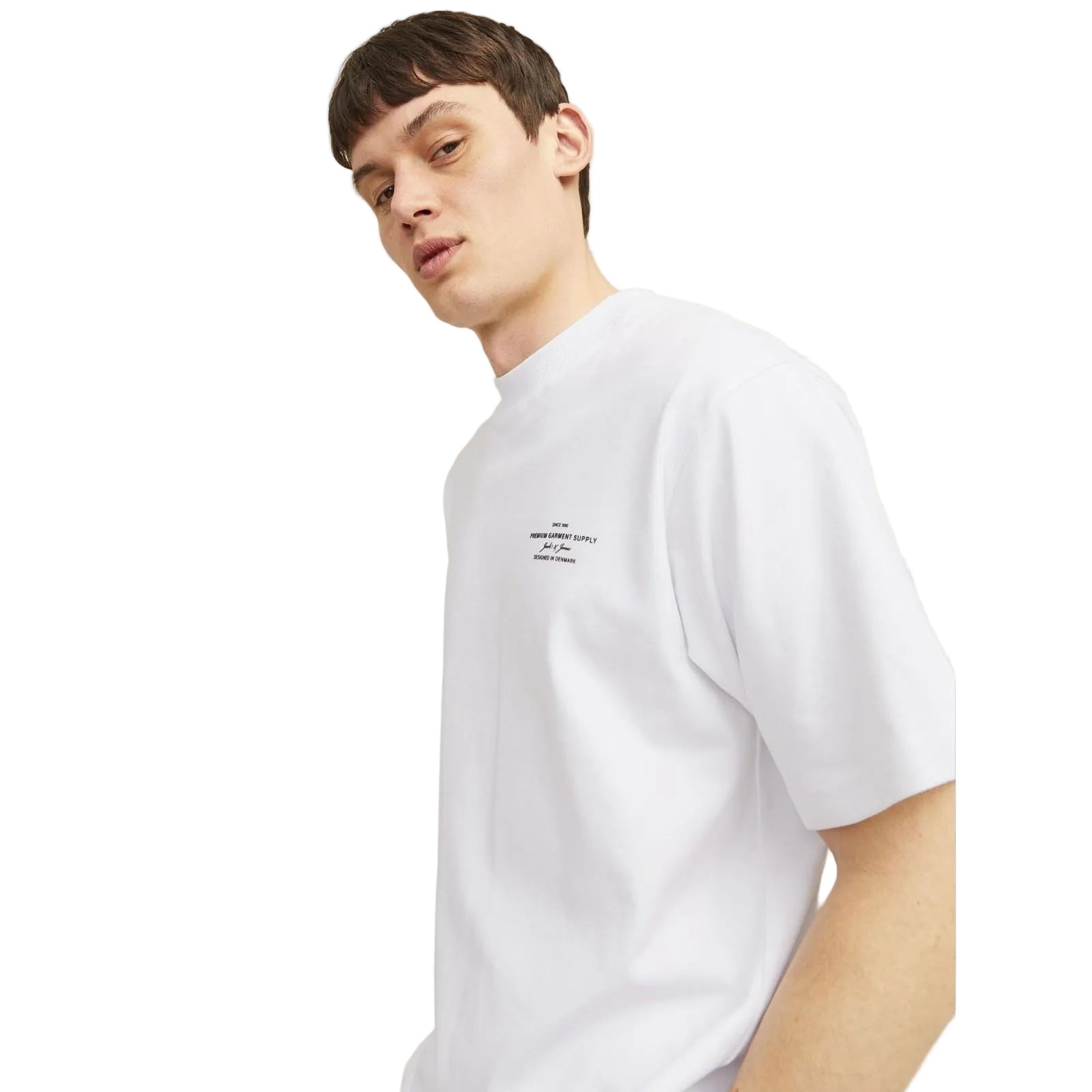 Jack & Jones Chad Branding Cotton Men's White T-Shirt