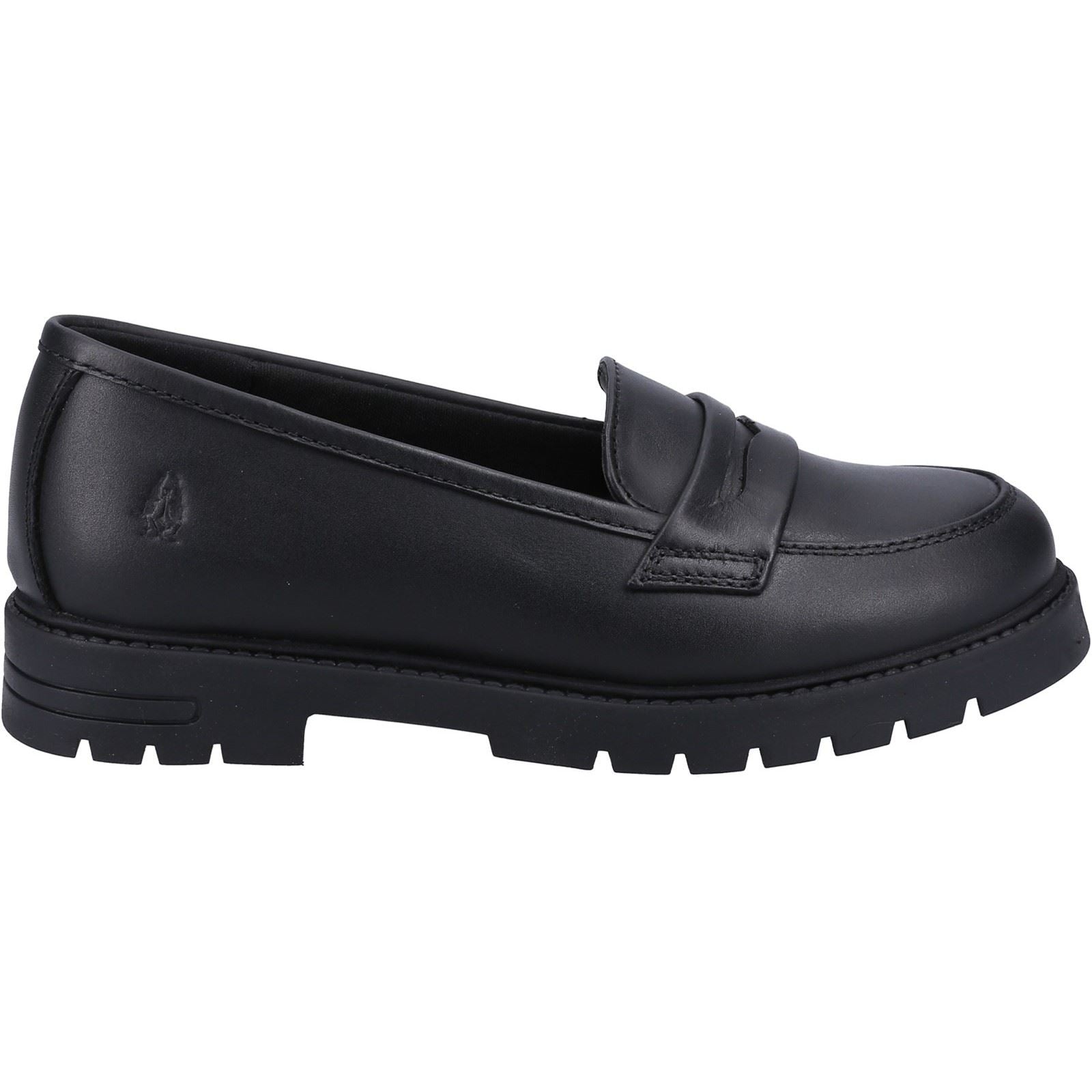 Hush Puppies Hazel Loafer Leather Youth Girl's Black Loafers