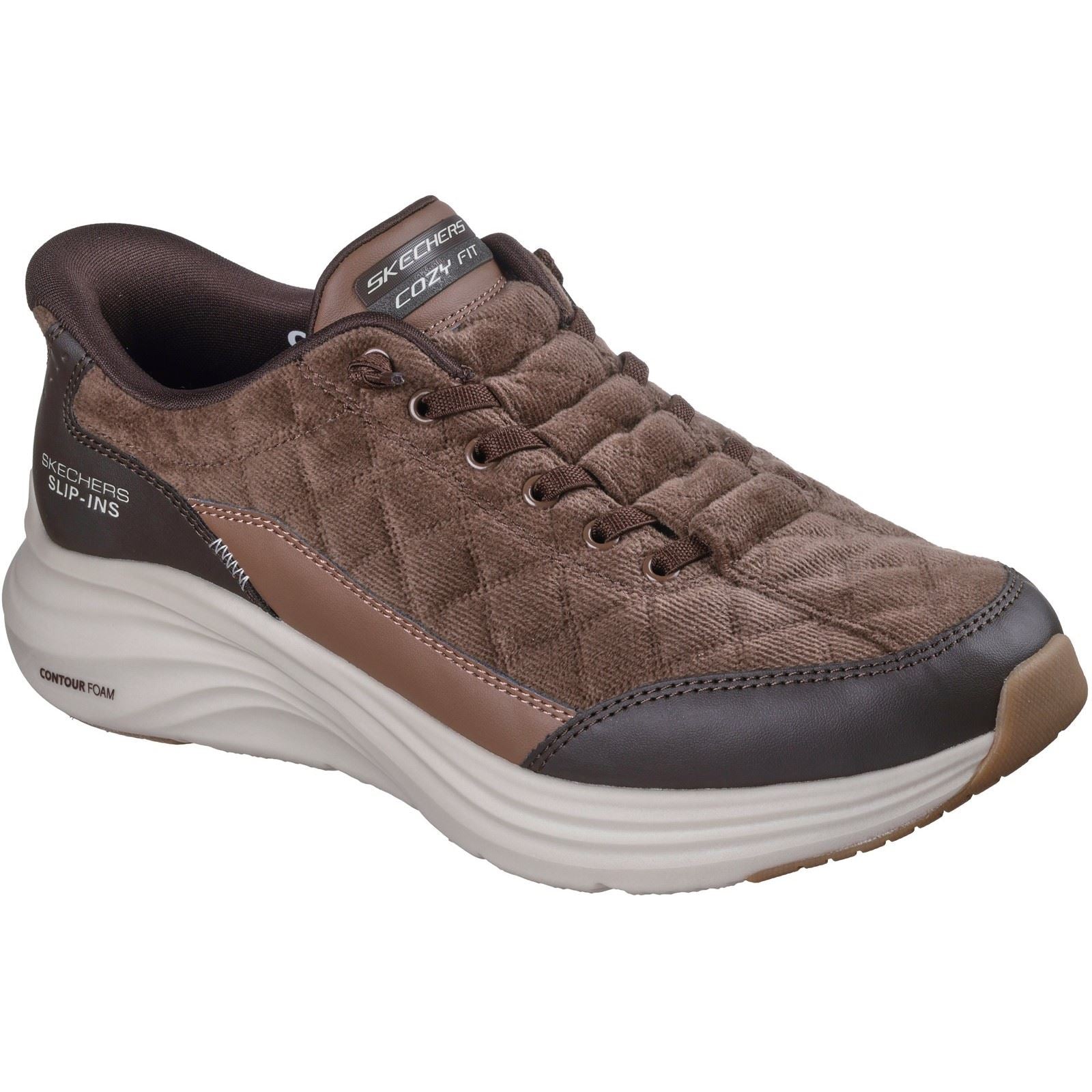 Skechers Contour Foam Cordelux Textile Men's Brown Cozycord/Pu Trainers