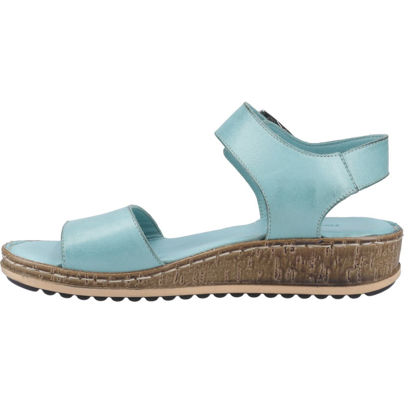 Hush Puppies Ellie Leather Women's Aqua Sandals