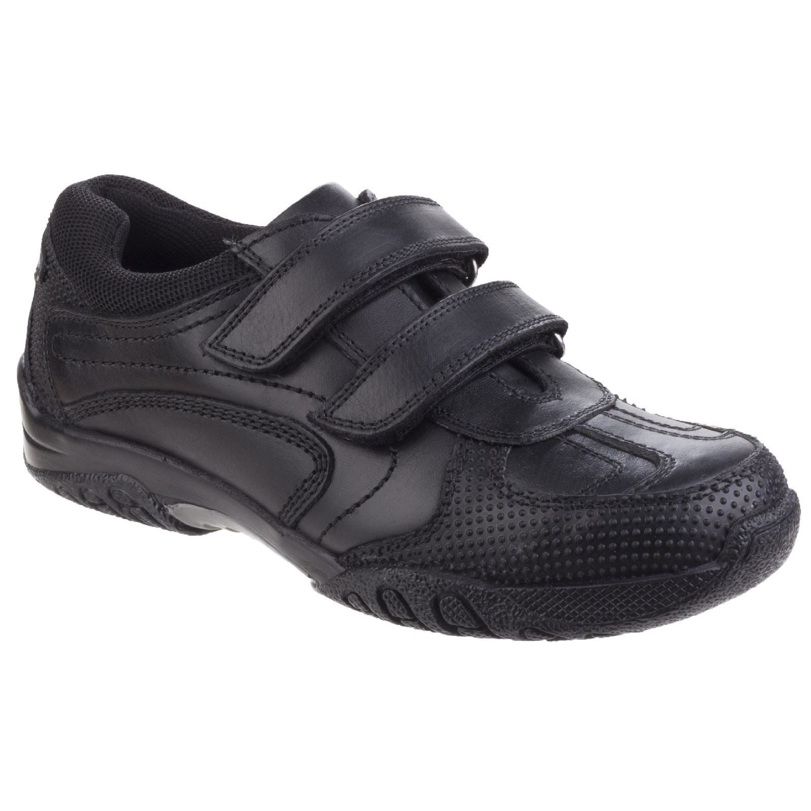 Hush Puppies Jezza Youth Boy's Black Leather Shoes
