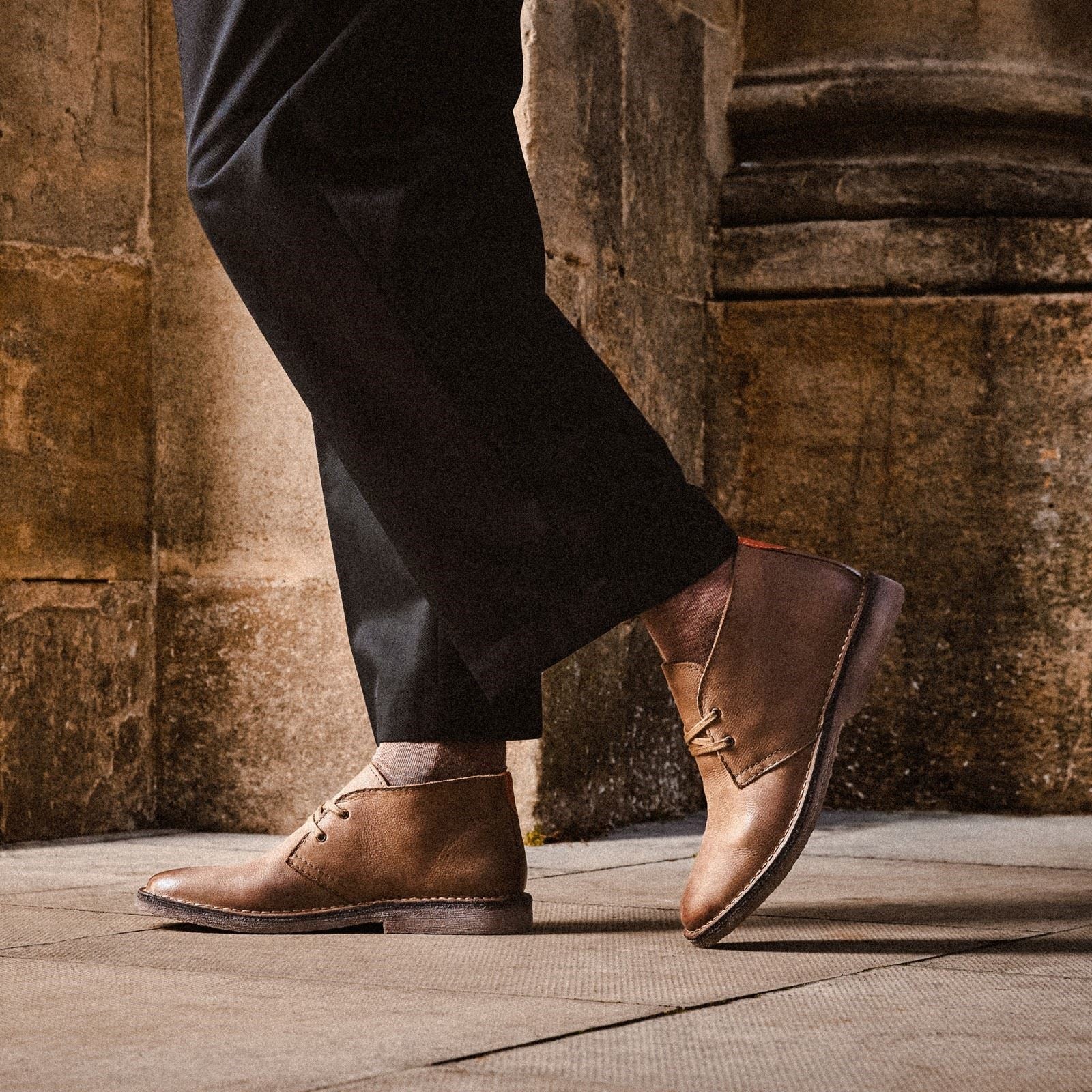 Hush Puppies Samuel Leather Men's Stone Ankle Boots