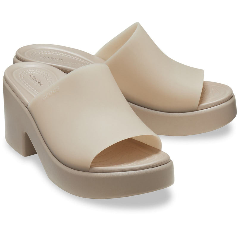 Crocs Brooklyn Slide Heel Women's Taupe Sandals