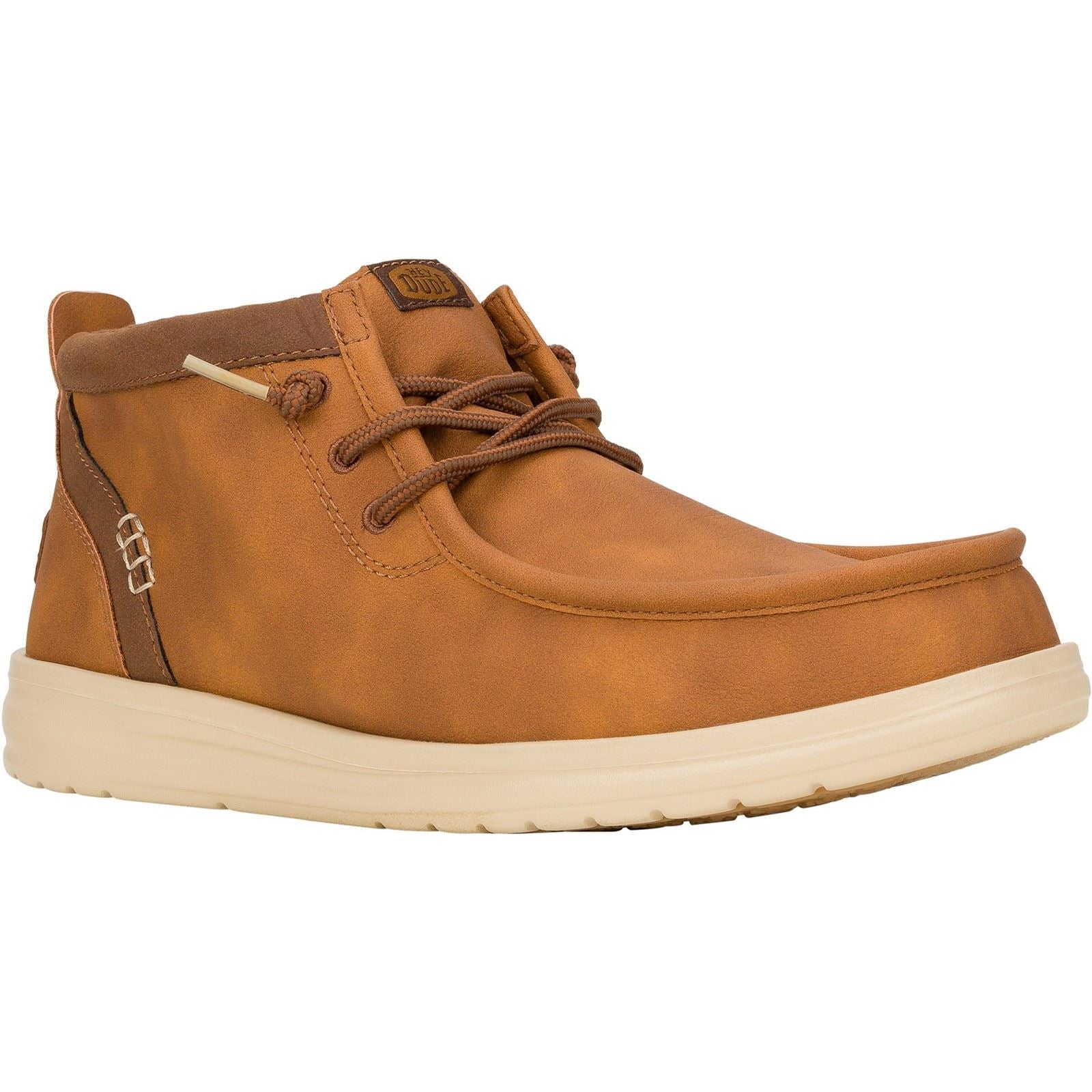 HEYDUDE Wally Mid GripR Classic Synthetic Men's Cognac/Tan Boots