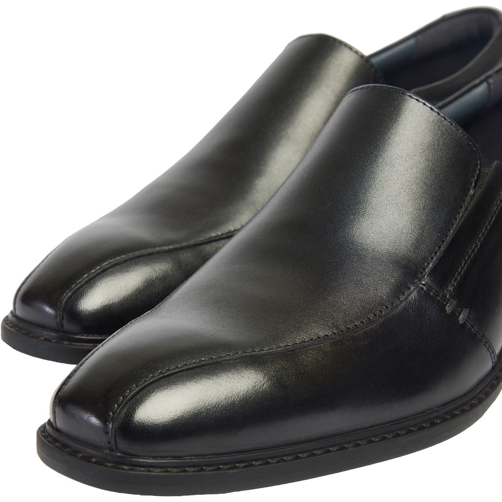 Pod Spear Leather Men's Black Slip-On Shoes