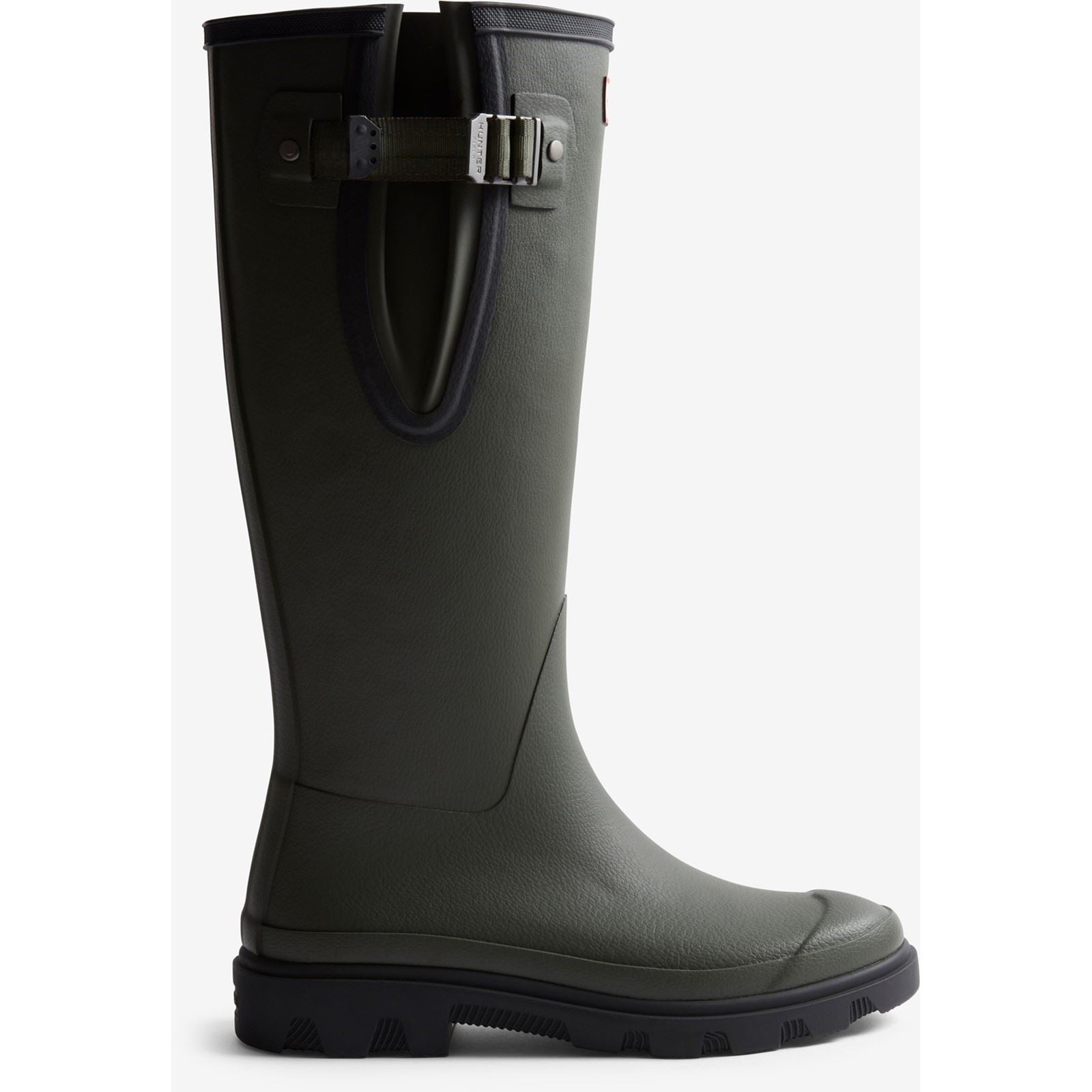 Hunter Downpour Adjustable Boot Rubber Women's Dark Olive/Black Wellington Boots