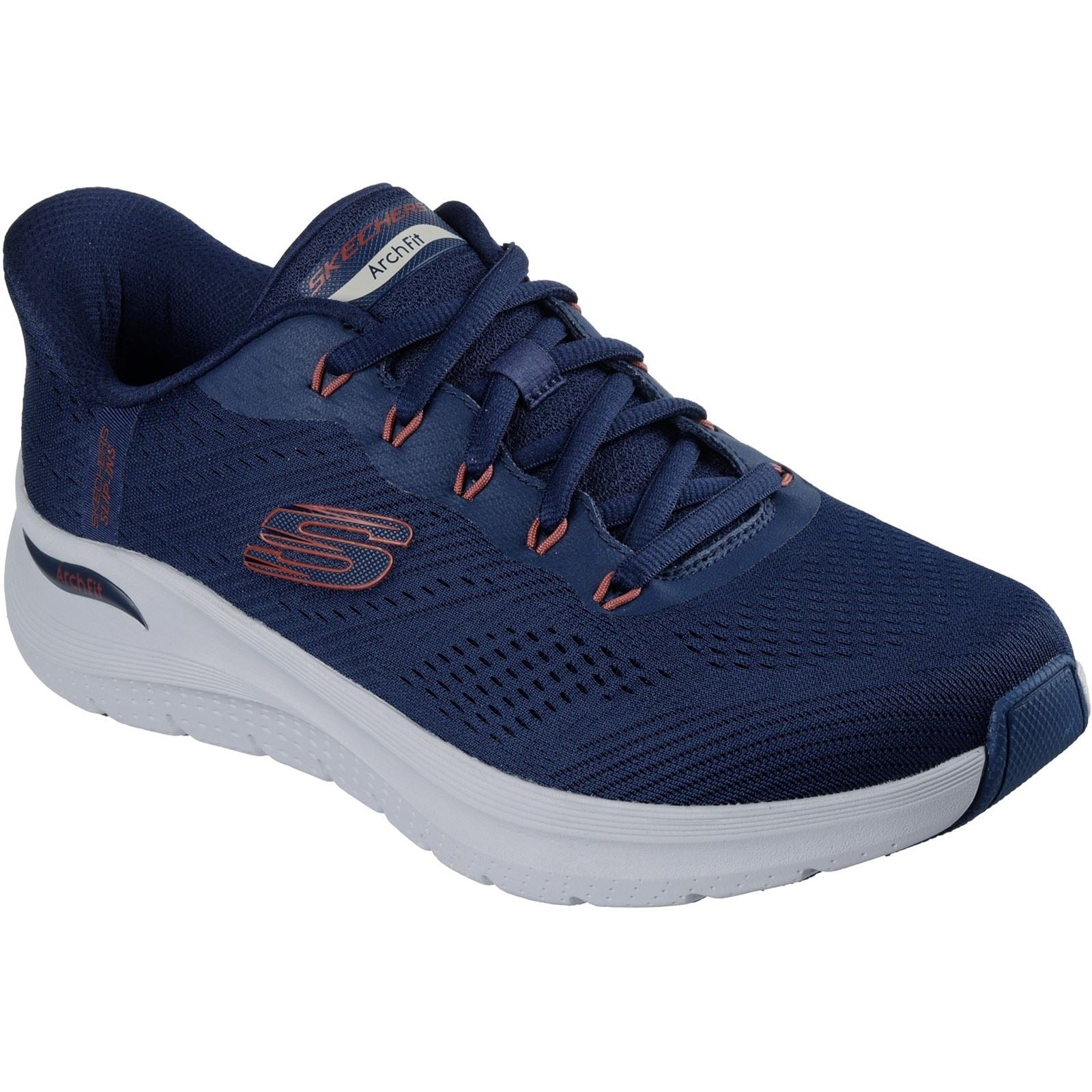 Skechers Arch Fit 2.0 Lestur Textile Men's Navy/Red Trainers