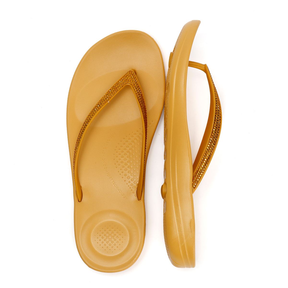 FitFlop Iqushion Sparkle Women's Turmeric Flip Flops