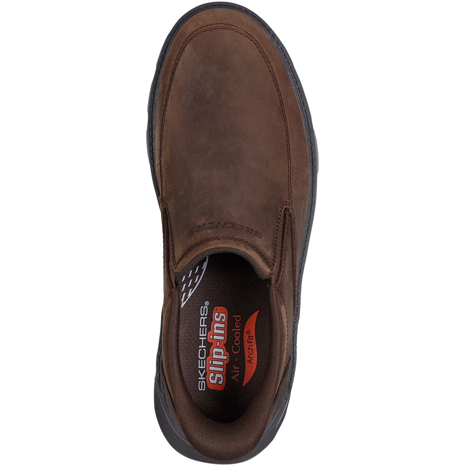 Skechers Arch Fit Garza Umar Leather Men's Cocoa Loafers