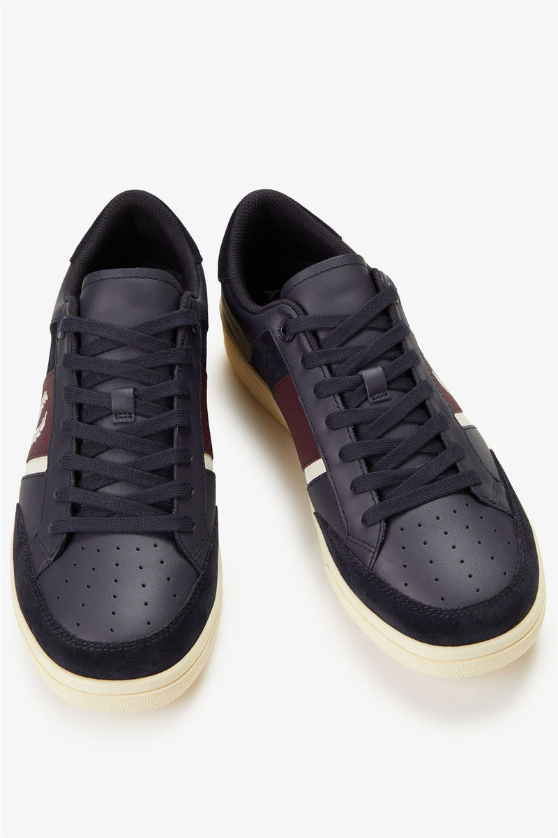Fred Perry B725 Leather Suede Men's Navy/Ecru/Oxblood Trainers