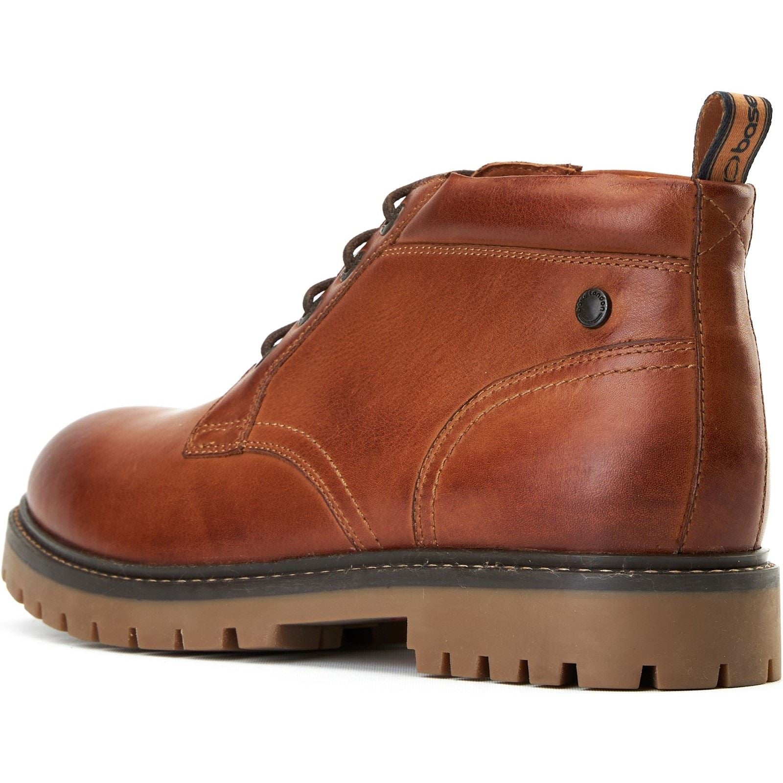 Base London Cobalt Leather Men's Tan Ankle Boots