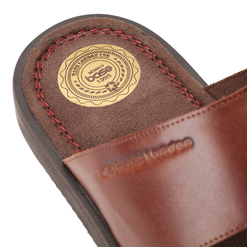Base London Maven Leather Men's Burnt Brown Sandals