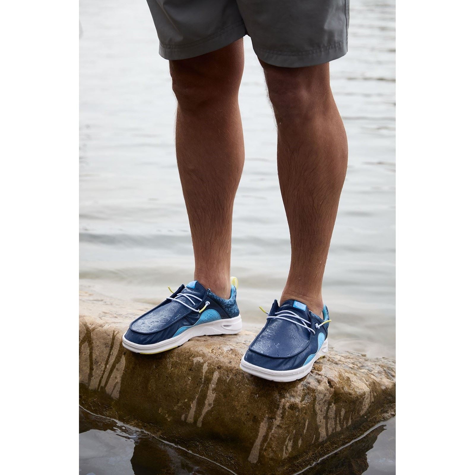 HEYDUDE Wally Hey2O Active Synthetic Men's Sargasso Blue/Alaskan Blue Moccasins Shoes