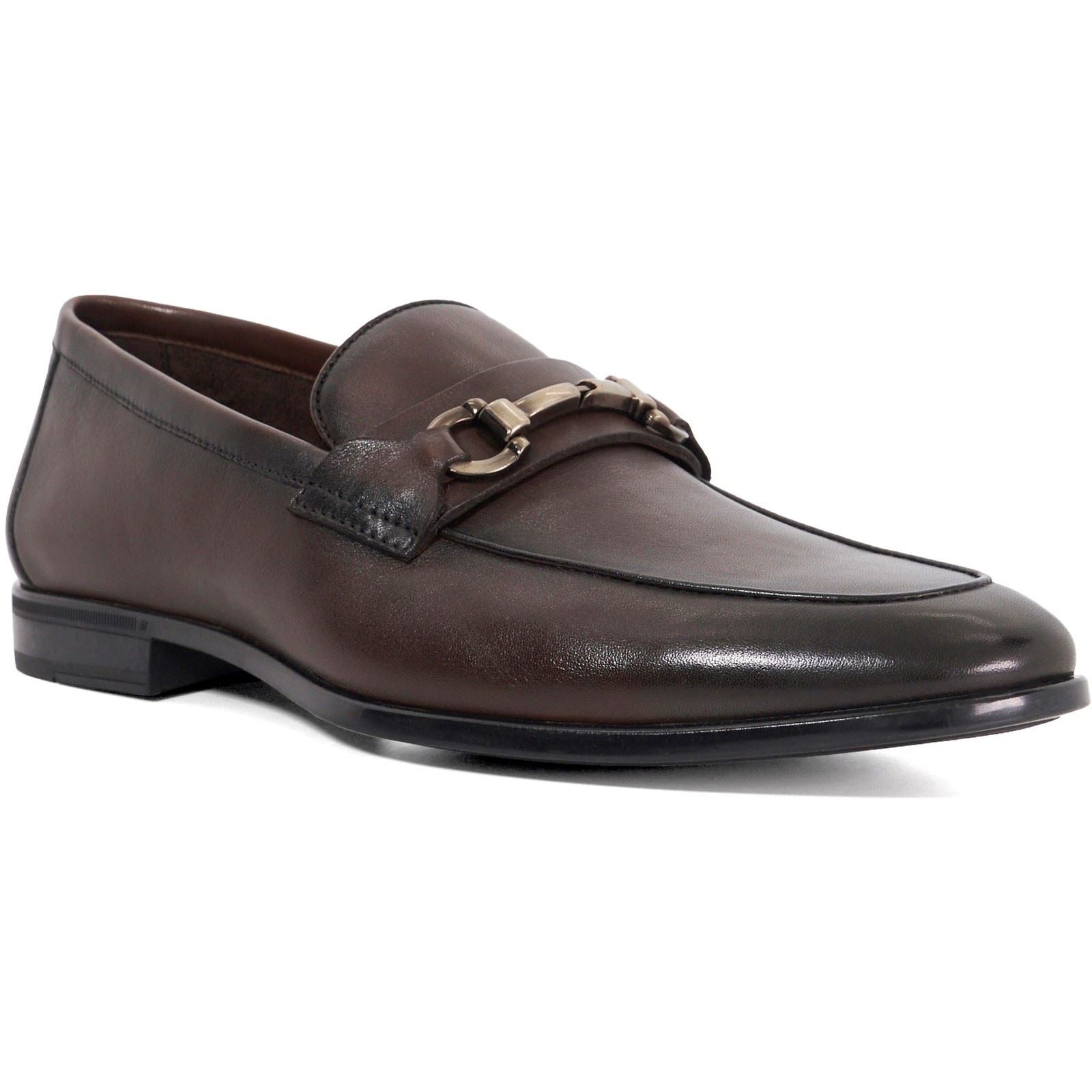 Dune Seymore Leather Men's Brown Slip-On Shoes