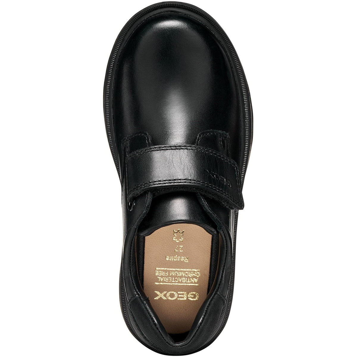 Geox J Riddock Leather Youth Black Shoes