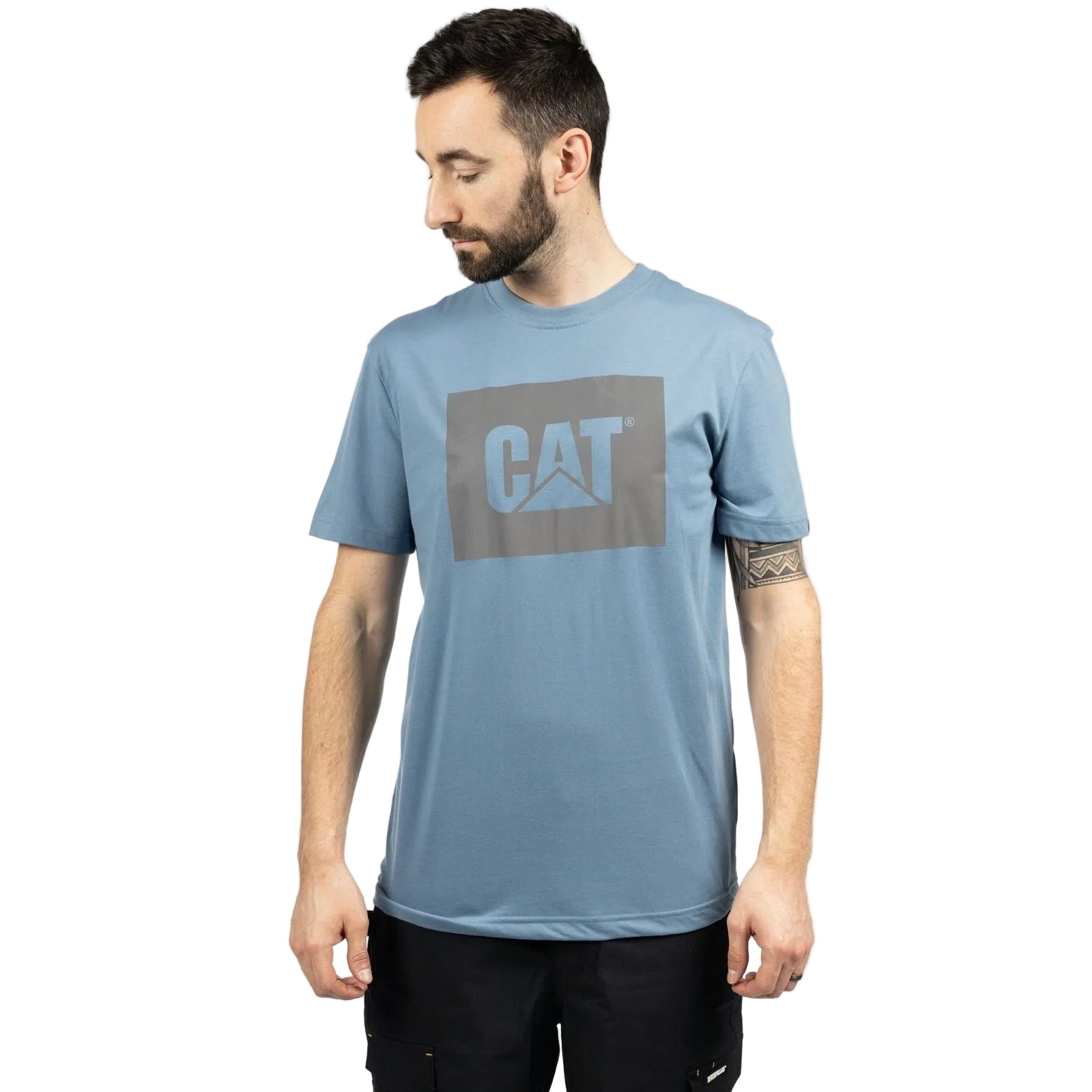 Caterpillar Graphic Cotton Men's Blue T-Shirt