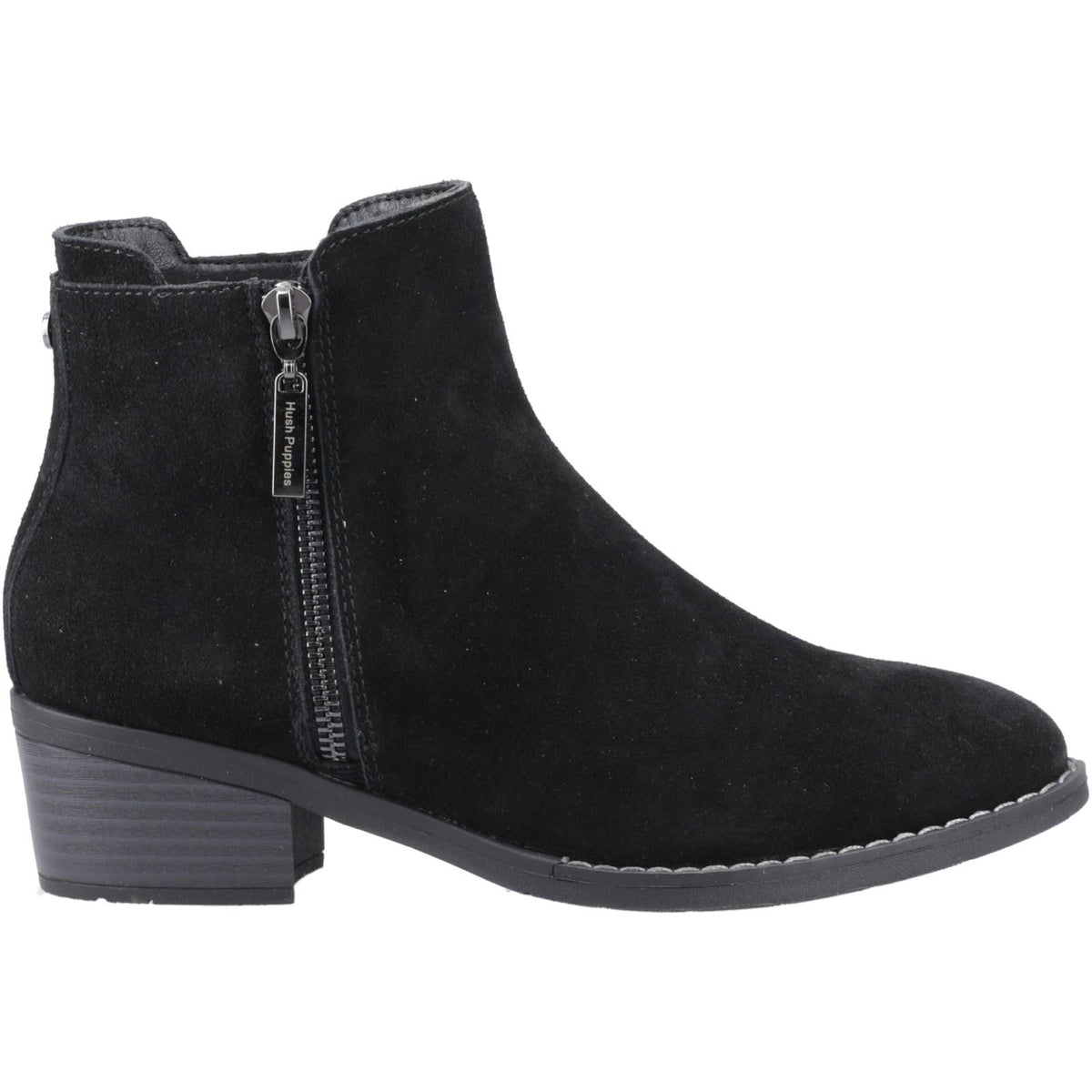 Hush Puppies Ingrid Suede Women's Black Heeled Ankle Boots