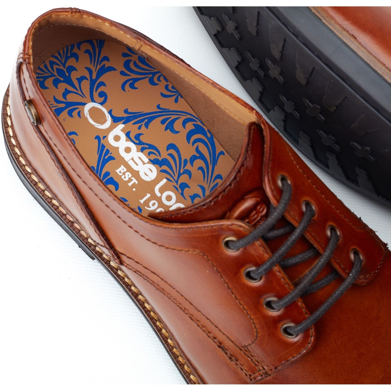 Base London Durham Leather Men's Burnt Tan Lace-Up Shoes