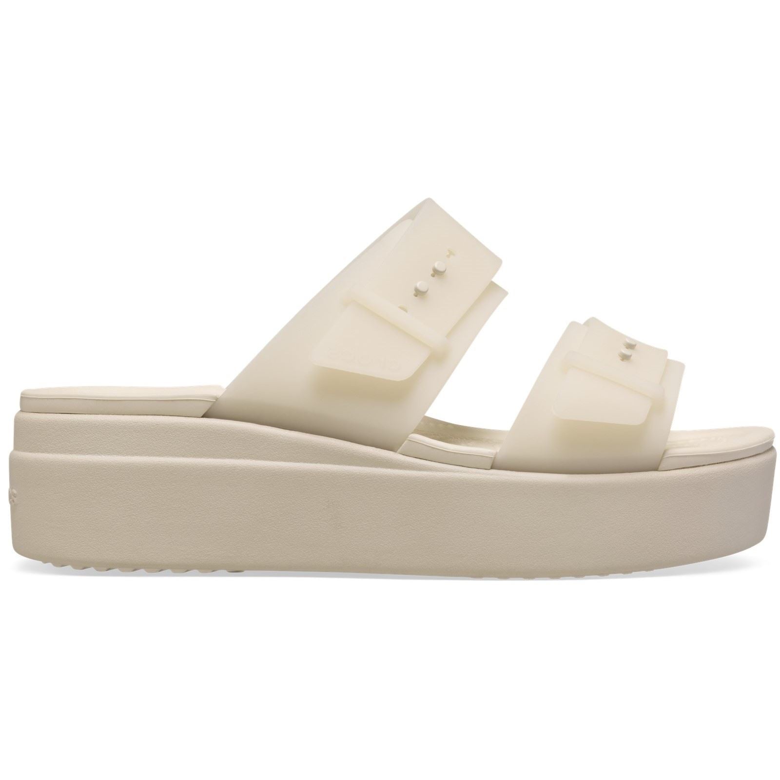 Crocs Brooklyn Buckle Low Wedge Women's Sandstone Sandals