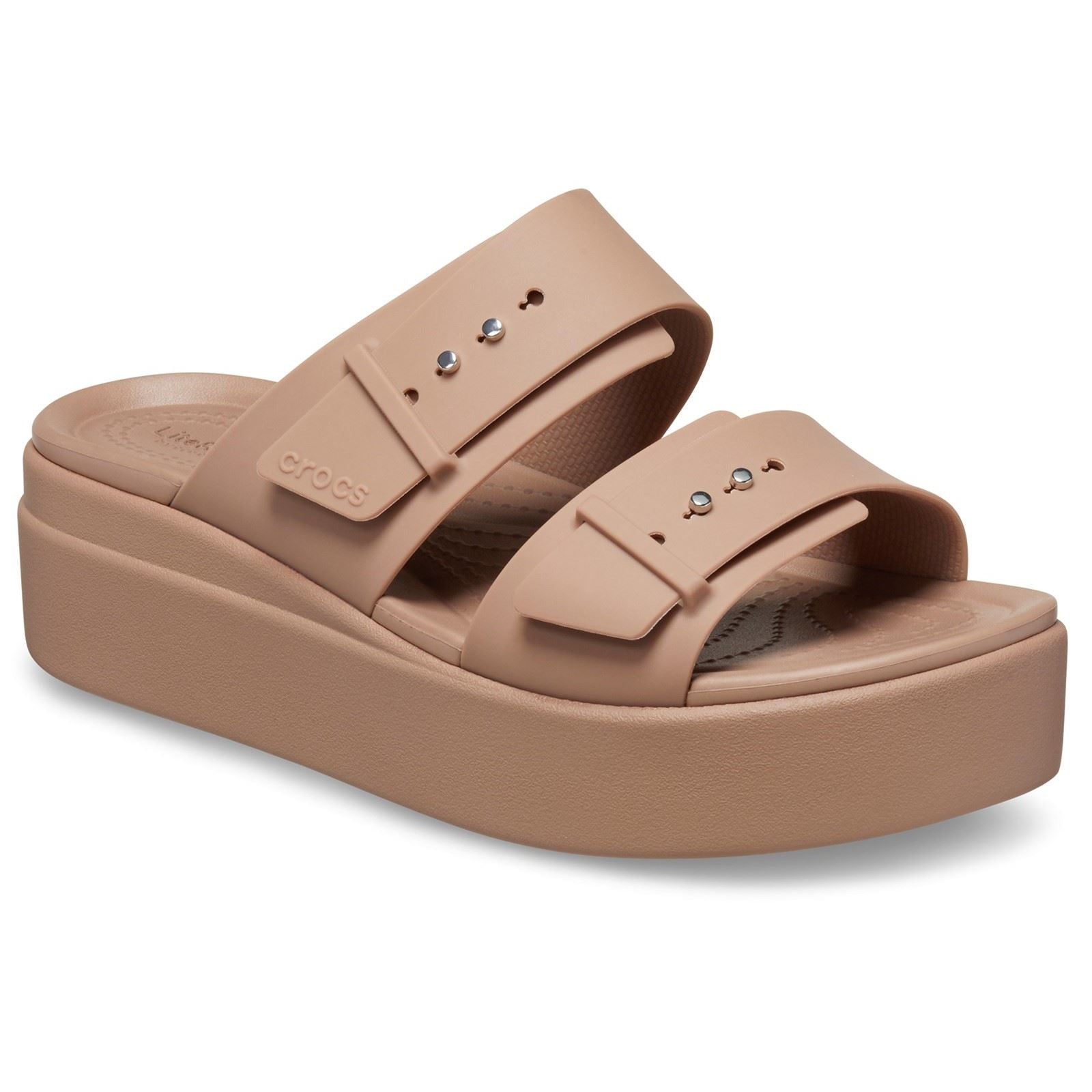 Crocs Brooklyn Synthetic Women's Latte Sandals