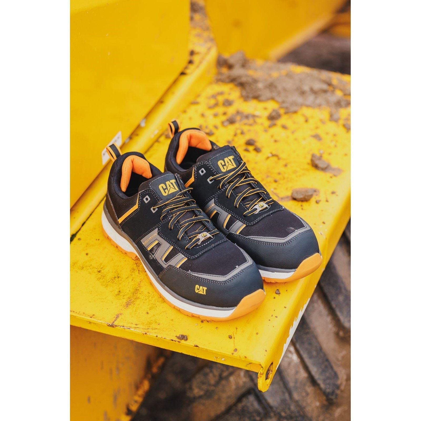 Caterpillar Accelerate S3 Textile Black/Orange Safety Trainers