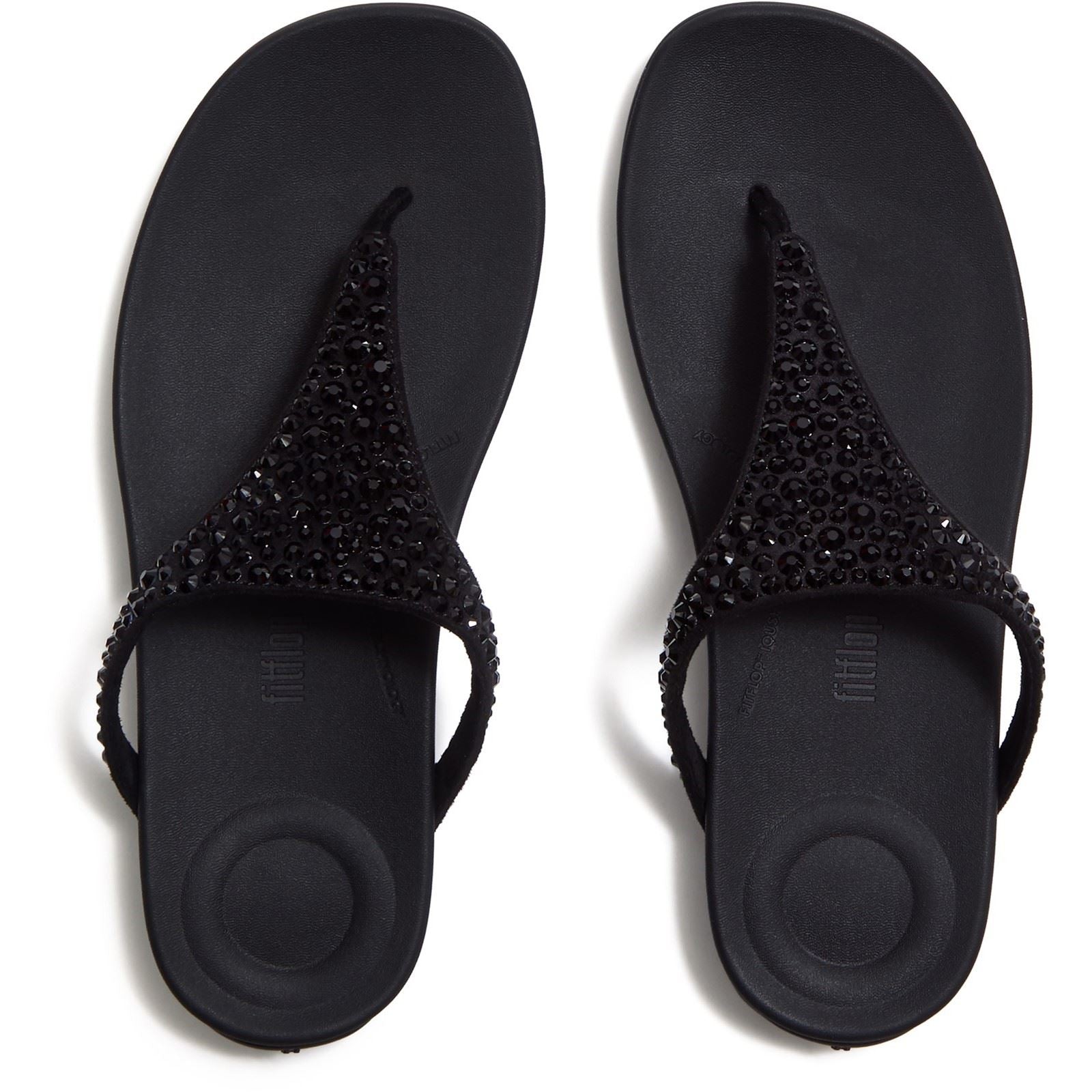 Fitflop Solay Mixed-Crystal Textile Women's Black Sandals